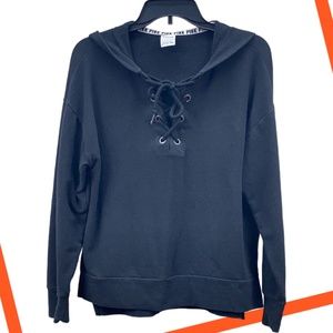 Pink Victoria's Secret Black Sweat Shirt Pullover